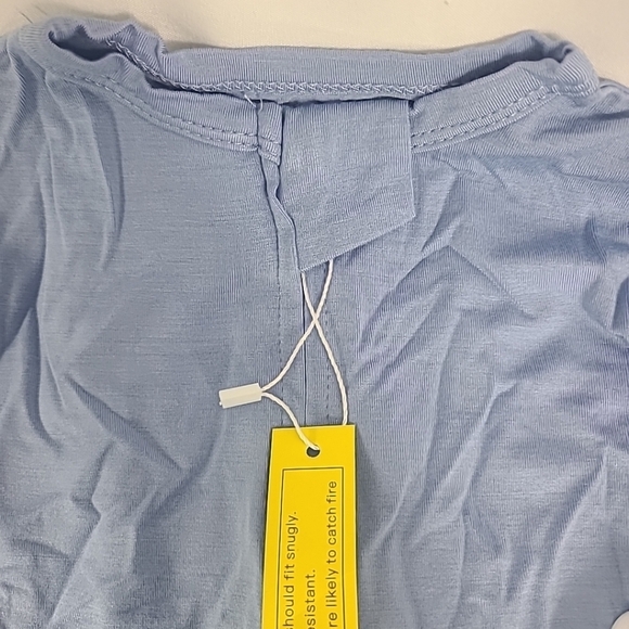 Aablexema Baby Blue & White Footed Pajama 2-Piece Set 0m-3m - Picture 2 of 6